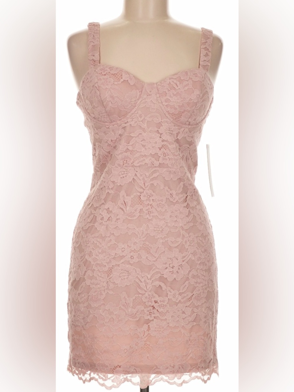 Aqua Blush Lace Chemise with Built-In Cups